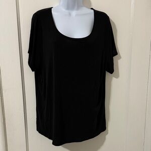 Eileen Fisher Black Short Sleeve Silk Top